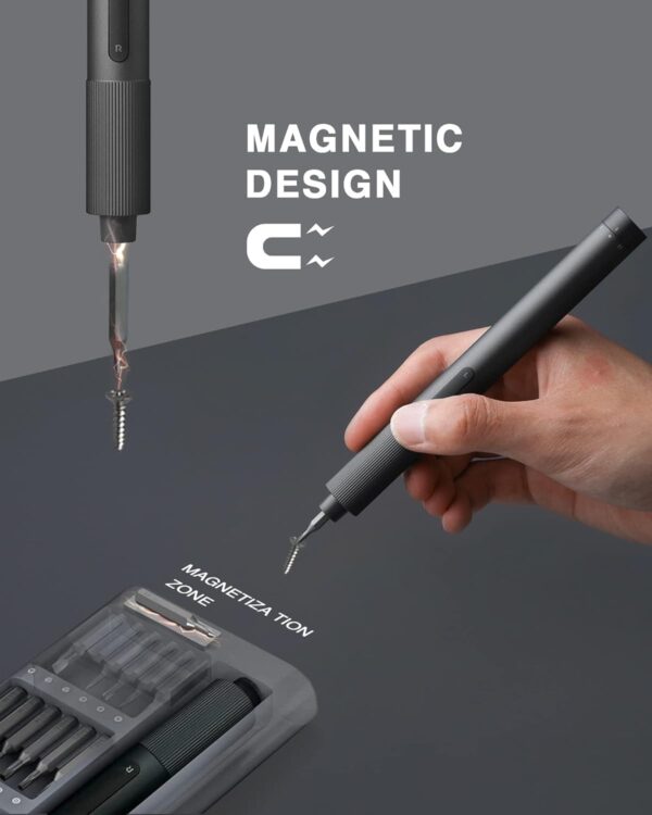 Xiaomi Electric Precision Screwdriver, All-metal Gearbox, Powerful Magnetic Motor, Rechargeable Lithium Battery, S2 Steel Screwdriving Bits, Type-C Charging, Aluminium Alloy Case (Power Screwdriver) - Image 6