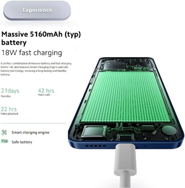 Xiaomi Redmi 14C 4G LTE (Compatible with Tmobile Tello Mint & Global) (256GB + 8GB) Factory Unlocked Global ROM GSM 6.88" 50MP Triple Camera (Starry Blue) - Image 6